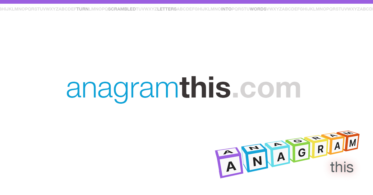 Anagramthis turn scrambled letters into words