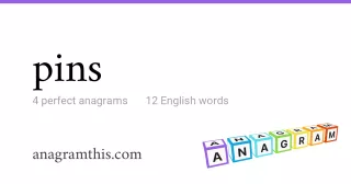 pins - 12 English anagrams
