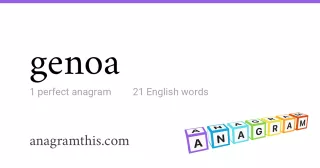 genoa - 21 English anagrams