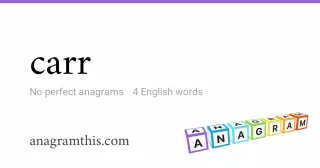 carr - 4 English anagrams