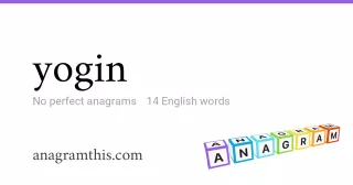 yogin - 14 English anagrams