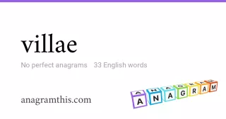 villae - 33 English anagrams