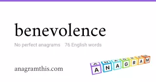 benevolence - 76 English anagrams