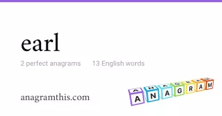 earl - 13 English anagrams