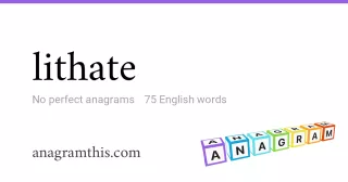 lithate - 75 English anagrams