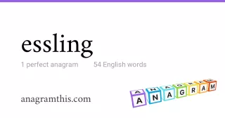 essling - 54 English anagrams