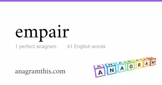 empair - 61 English anagrams