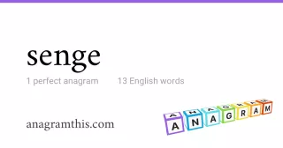senge - 13 English anagrams