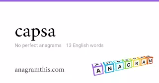 capsa - 13 English anagrams