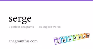 serge - 15 English anagrams