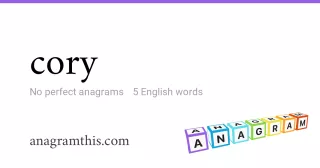 cory - 5 English anagrams