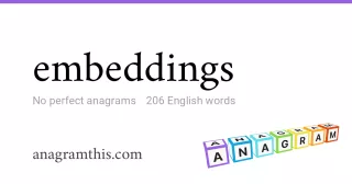 embeddings - 206 English anagrams
