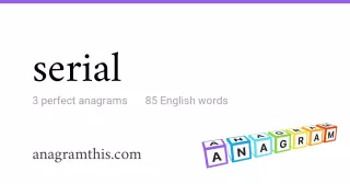 serial - 85 English anagrams