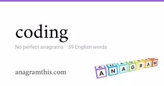 coding - 39 English anagrams