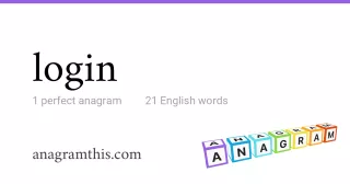 login - 21 English anagrams