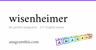 wisenheimer - 211 English anagrams