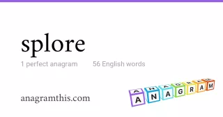 splore - 56 English anagrams