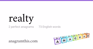 realty - 73 English anagrams