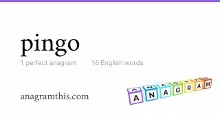 pingo - 16 English anagrams