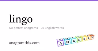 lingo - 20 English anagrams