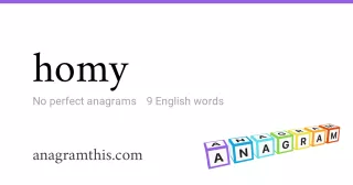 homy - 9 English anagrams
