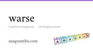 warse - 36 English anagrams
