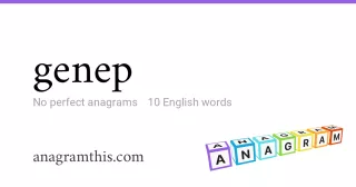genep - 10 English anagrams