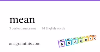 mean - 14 English anagrams