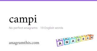 campi - 19 English anagrams