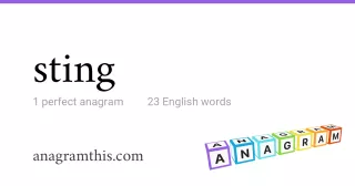 sting - 23 English anagrams