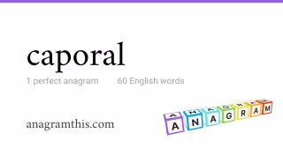 caporal - 60 English anagrams