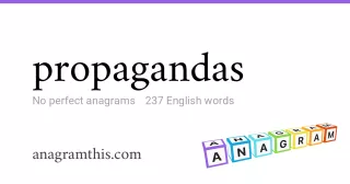 propagandas - 237 English anagrams