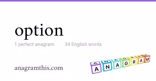 option - 34 English anagrams