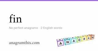 fin - 2 English anagrams