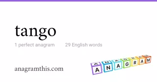 tango - 29 English anagrams