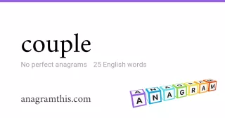 couple - 25 English anagrams