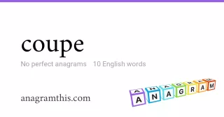 coupe - 10 English anagrams