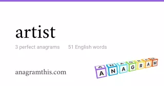 artist - 51 English anagrams