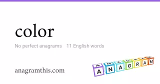 color - 11 English anagrams