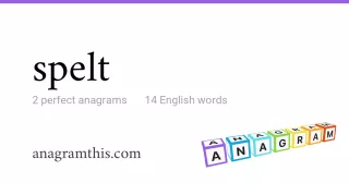 spelt - 14 English anagrams