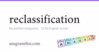 reclassification - 2,254 English anagrams
