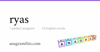 ryas - 10 English anagrams