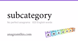 subcategory - 820 English anagrams