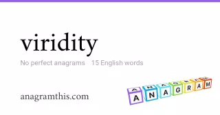viridity - 15 English anagrams