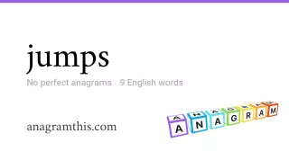jumps - 9 English anagrams