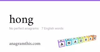 hong - 7 English anagrams
