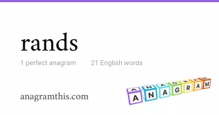 rands - 21 English anagrams