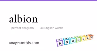 albion - 48 English anagrams