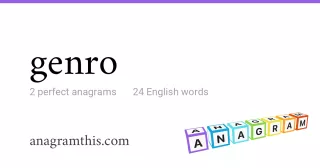 genro - 24 English anagrams