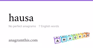 hausa - 7 English anagrams